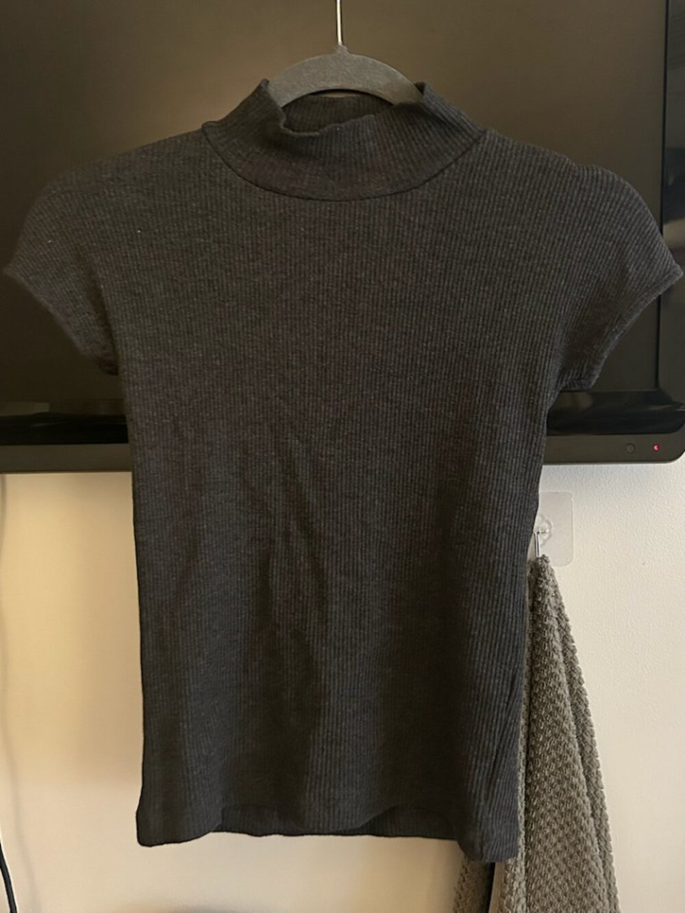 Zara Mock Neck Ribbed Top